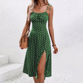 Summer Green & White Dot Dress